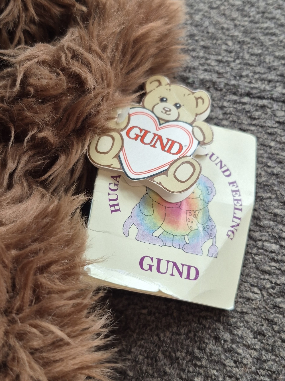 1991 GUND Barkus #1352 Vintage Brown Shaggy Dog Plush — Original Tags